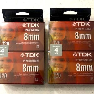 8 Camcorder Recording tapes NEW/SEALED 120 min